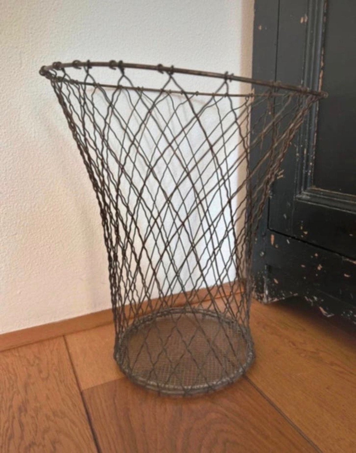 Franse fil de fer mand / prullenbak, Ophalen of Verzenden