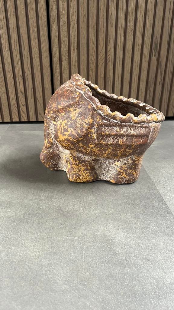 Keramische olifant bloempot / plantenbak – tuin decoratie, Tuin en Terras, Bloempotten, ., Rond, Ophalen of Verzenden, Zo goed als nieuw