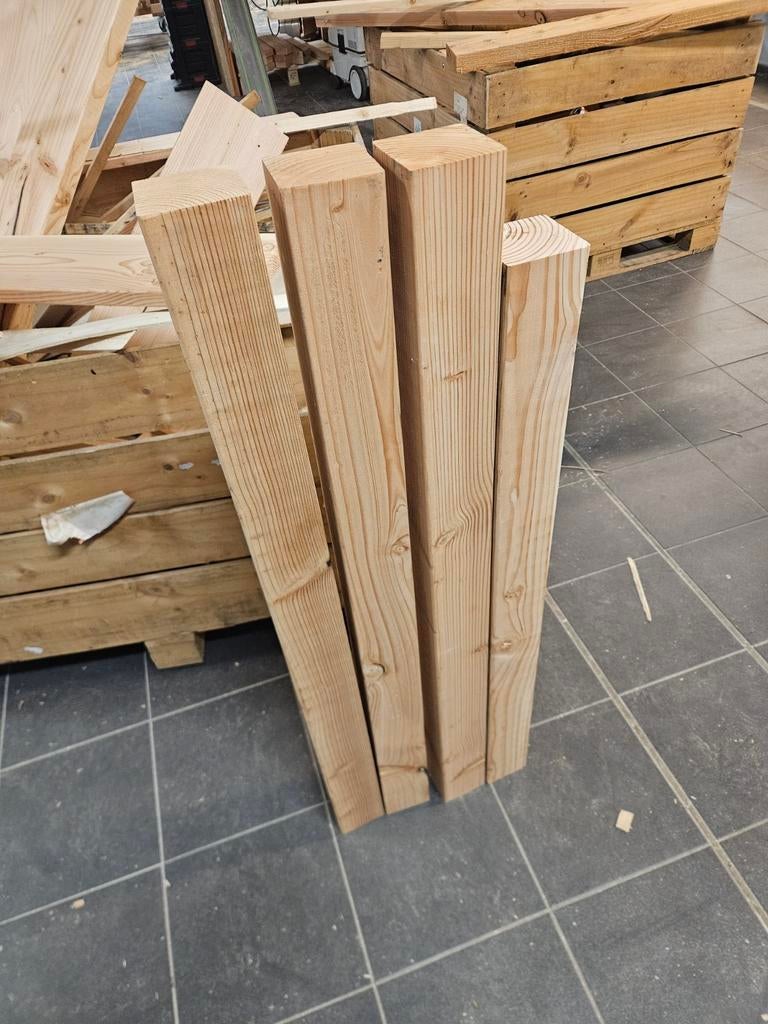 4 Houten Palen 90x90 ca. 1 Meter & Diverse Knutselhout, Ophalen, Gebruikt