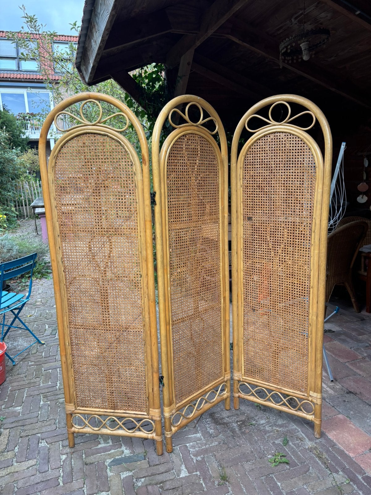 vintage rotan kamerscherm, Huis en Inrichting, Ophalen of Verzenden, Zo goed als nieuw