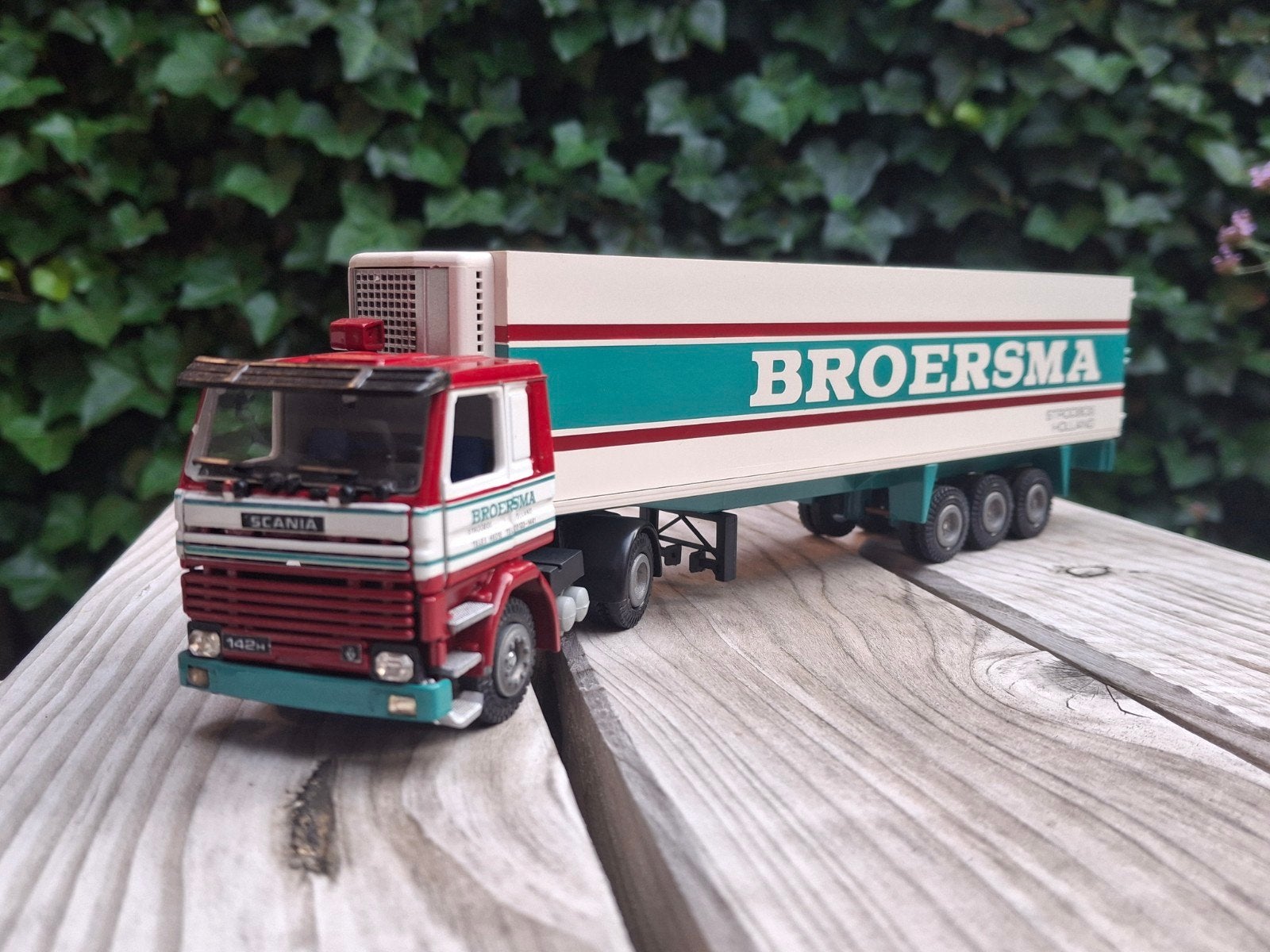 Tekno Scania 142H Broersma Stroobos NIEUWSTAAT, Ophalen of Verzenden, Zo goed als nieuw, Bus of Vrachtwagen, Tekno