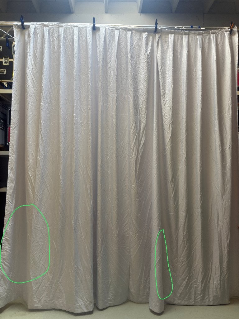 Wentex Pipe & Drape doeken Wit 330x400 Geplooid met vlekken, Ophalen, Gebruikt