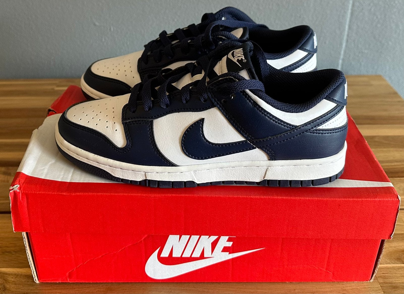 Nike Dunk Retro Unisex - Sneakers low - white/midnight navy, Wit, Ophalen of Verzenden, Sneakers of Gympen, Zo goed als nieuw