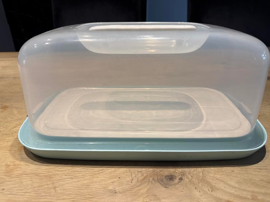 Broodtrommel met deksel - Lichtblauw/Transparant, Huis en Inrichting, Keuken | Tupperware, Zo goed als nieuw, Ophalen