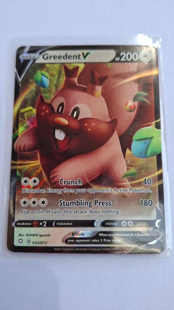 Greedent V Pokémon Kaart 053/072, Ophalen of Verzenden
