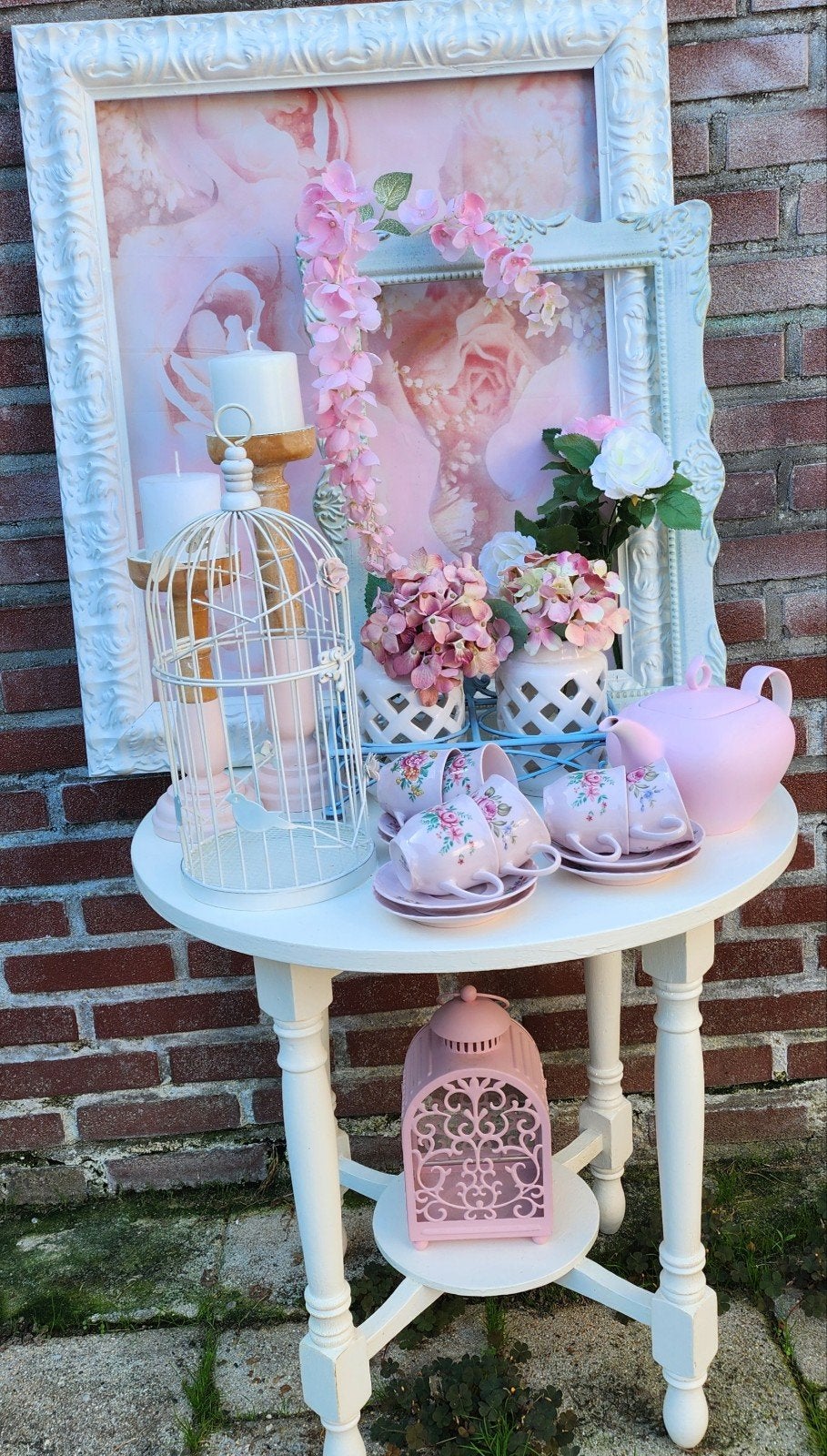 Brocante tafeltje alle decoratie, Antiek en Kunst, Ophalen