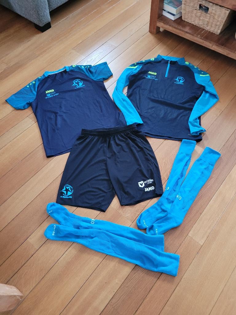 FC Maasgouw voetbal set voetbaltenue mt L zgan, Maat 52/54 (L), Blauw, Ophalen of Verzenden, Zo goed als nieuw