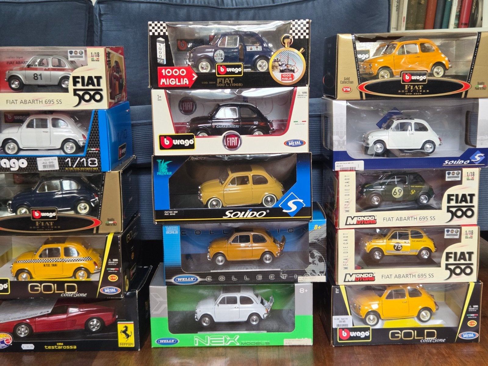 Verzameling 1:18 modelauto's Fiat 500 en blikken speelgoed, Ophalen of Verzenden, Zo goed als nieuw, Auto, Bburago
