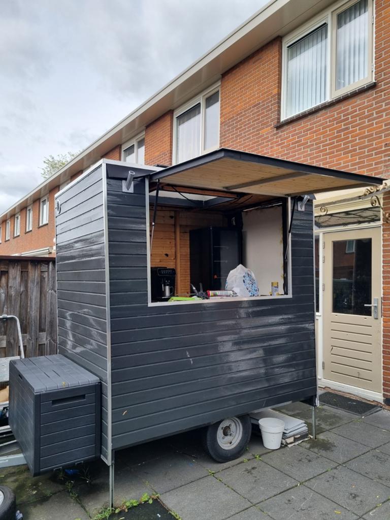 Mobiele Verkoopwagen / Foodtruck - Zo goed als nieuw, Overige typen, 1 raam, Met overkapping, Hout