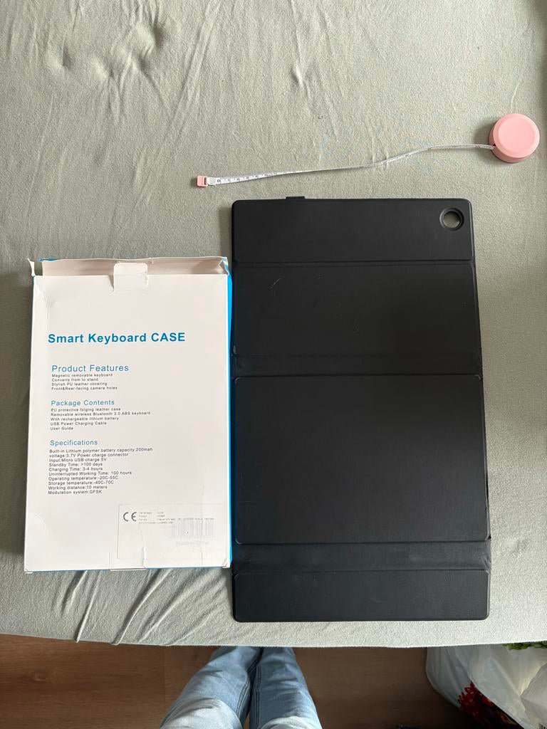 Smart Keyboard Case Zwart voor Samsung Tab A8 10.5", 10 inch, Bescherming voor- en achterkant, Ophalen of Verzenden, Zo goed als nieuw