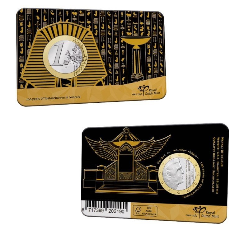 1 Euro Nederland 2023 in BU Coincard Toetanchamon, Postzegels en Munten, Verzenden, Overige landen, 1 euro, Losse munt