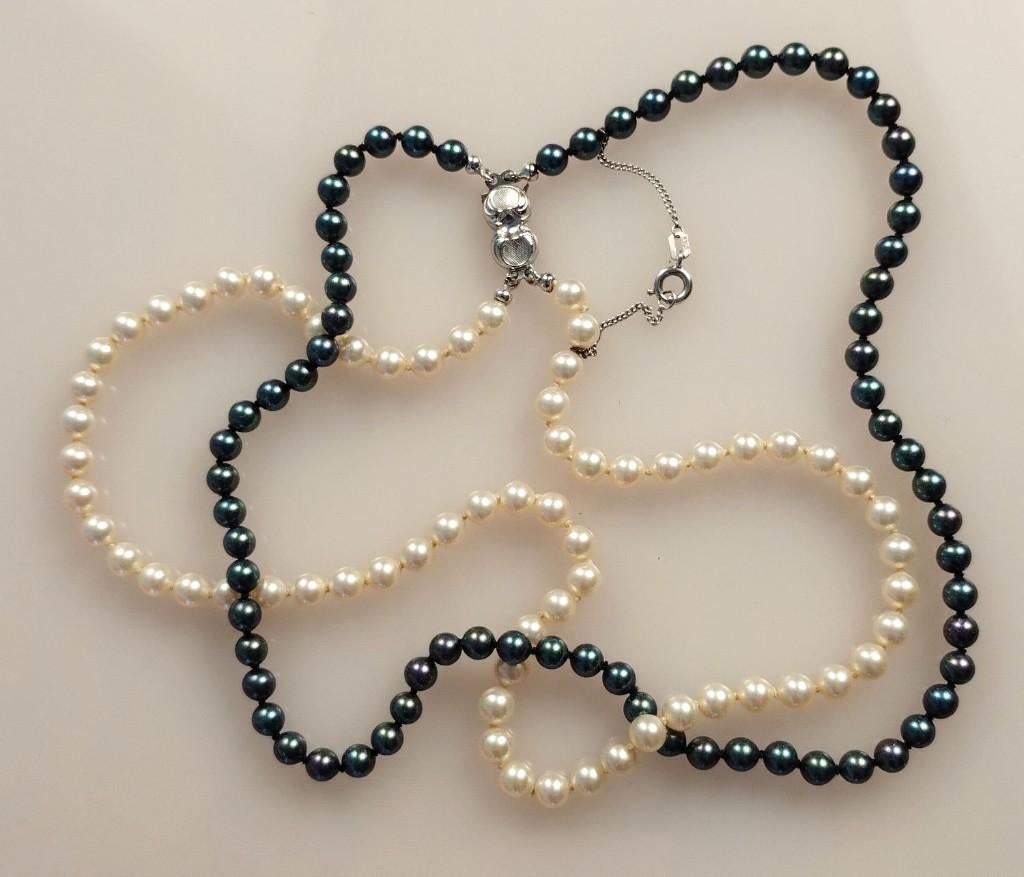 Parelketting, Majorica, met zilveren veiligheidssluiting, Sieraden, Tassen en Uiterlijk, Kettingen, Ophalen of Verzenden, Zo goed als nieuw