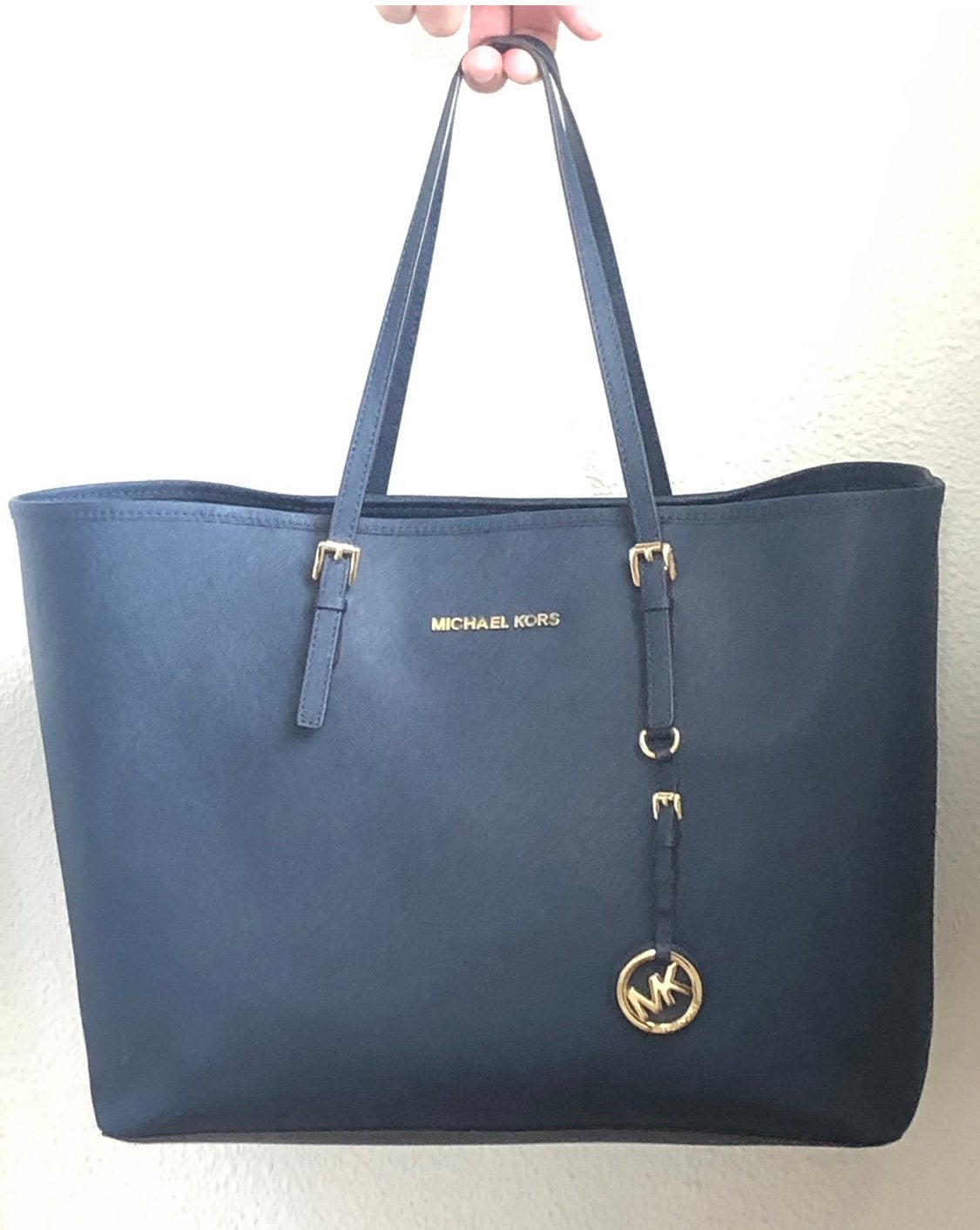 Michael Kors bag, Ophalen of Verzenden, Zo goed als nieuw, Blauw, Schoudertasje