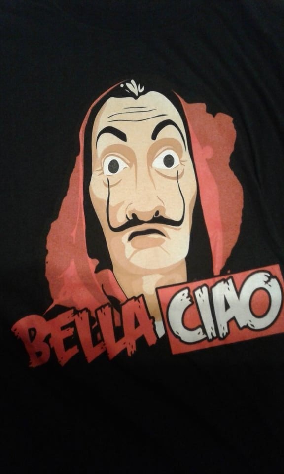 La Casa de Pappel T-shirts.   Bella Ciao., Zwart, Nvt, Maat 46/48 (XL) of groter, Nieuw