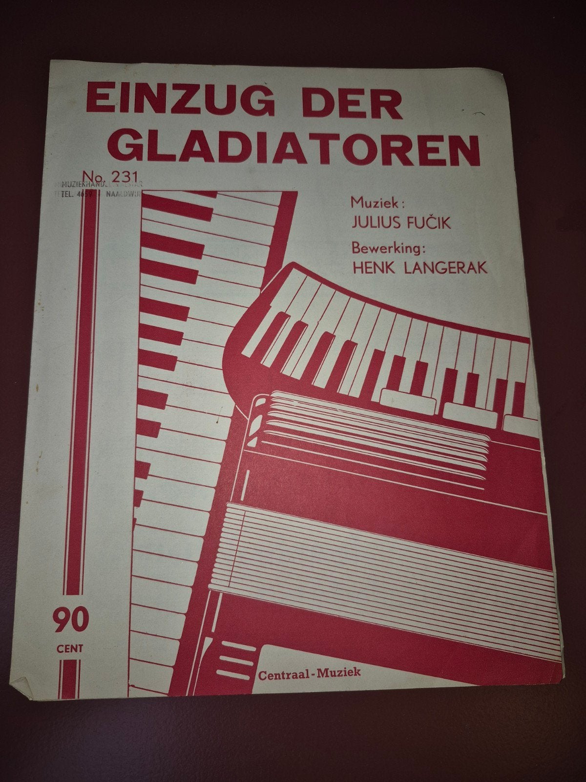Einzug der Gladiatoren - Julius Fučík bladmuziek, Gebruikt, Accordeon, Klassiek, Ophalen of Verzenden