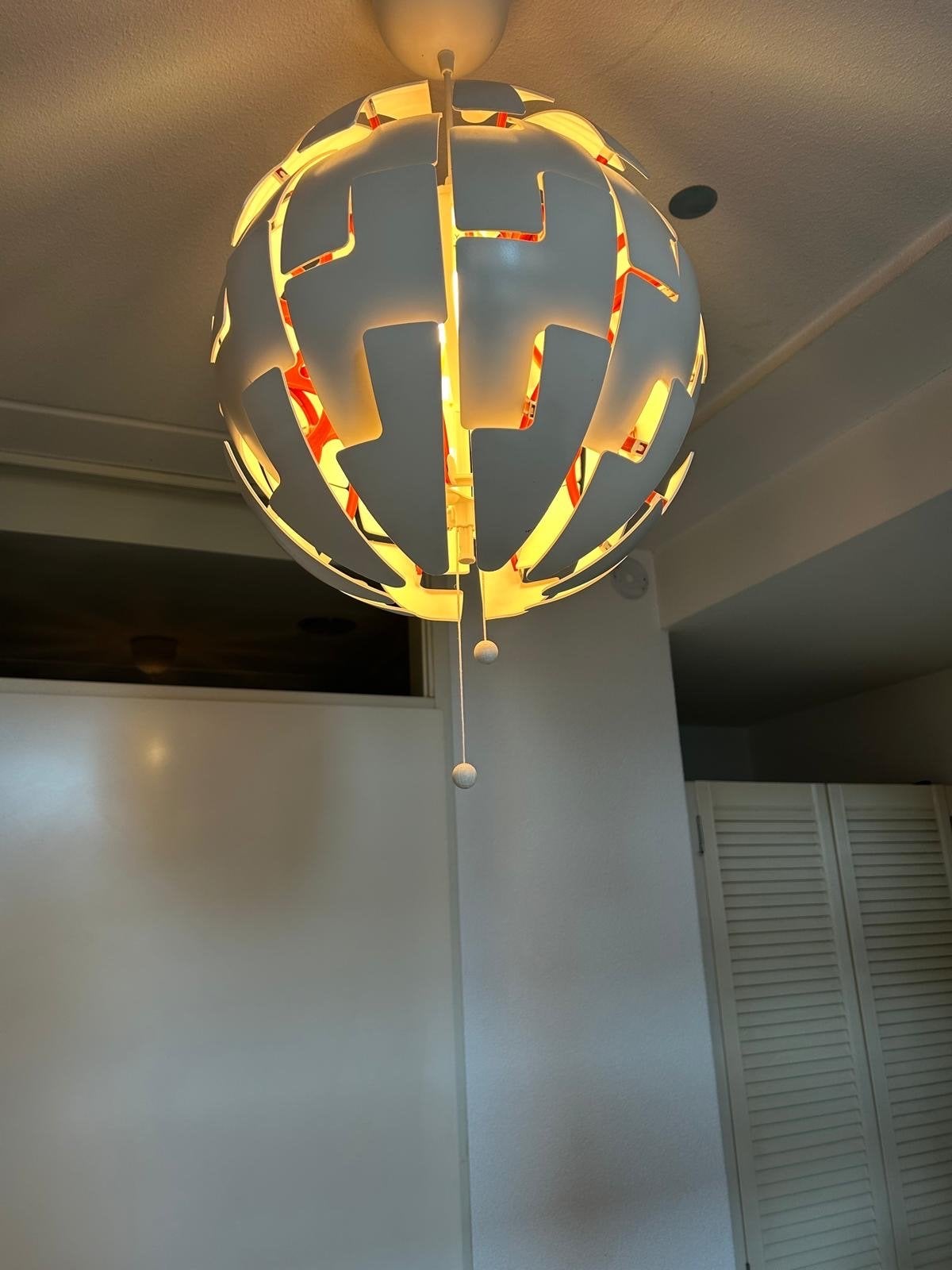 IKEA PS 2014 Hanglamp - Wit/Oranje, Zo goed als nieuw, Ophalen, Zo goed als nieuw, Kunststof, E27 (groot)