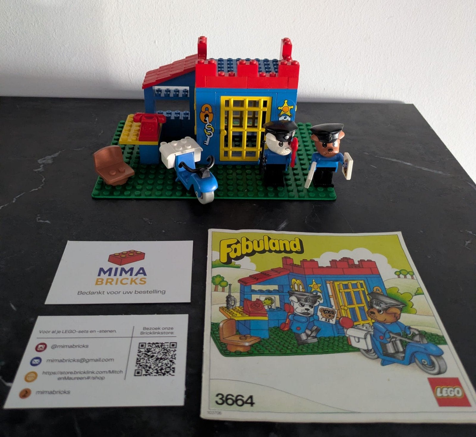Lego Fabuland Politiebureau 3664 - Complete set, Compleet, Gebruikt, Overige thema's, Aastvej 1, 7190 Billund, Denemarken