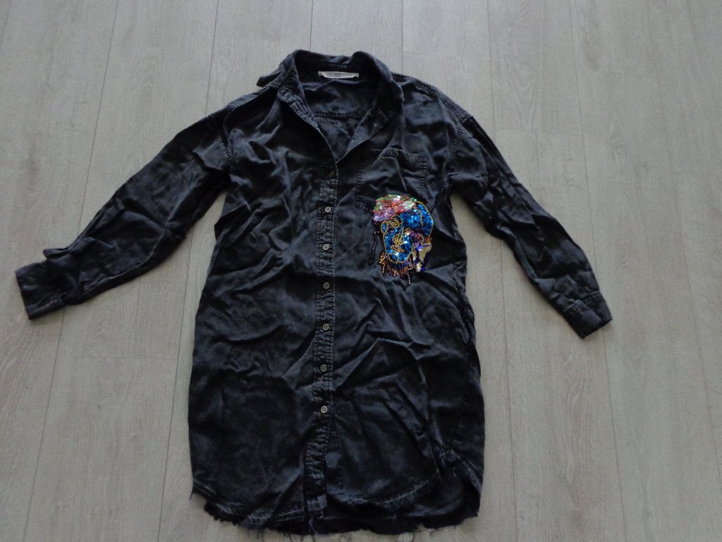 stoere zwarte blouse/jurk van Zara, maat XS, Zwart, Ophalen of Verzenden, Maat 34 (XS) of kleiner, Gedragen