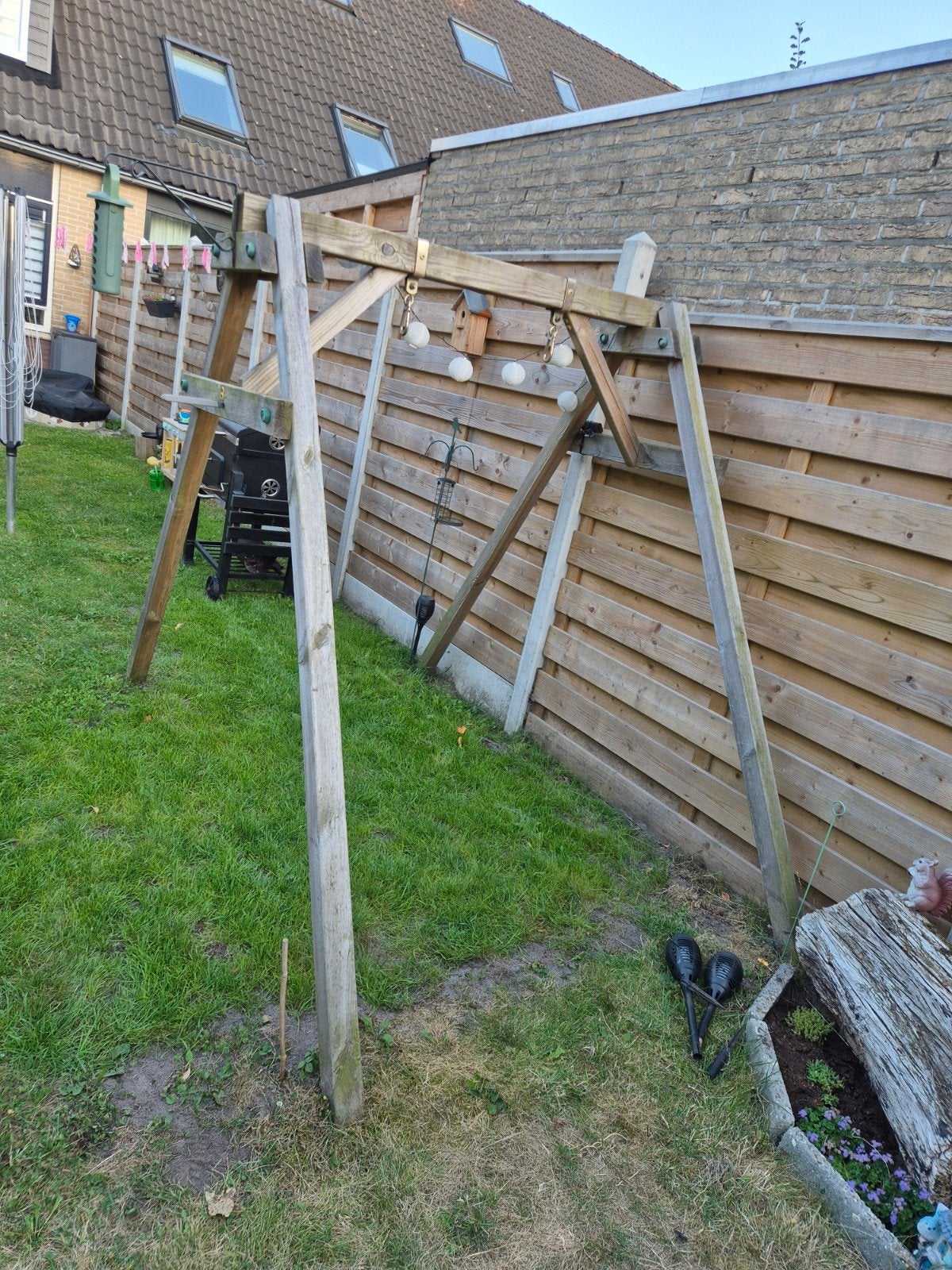 Houten stellage voor schommel, Ophalen, Gebruikt, Schommel