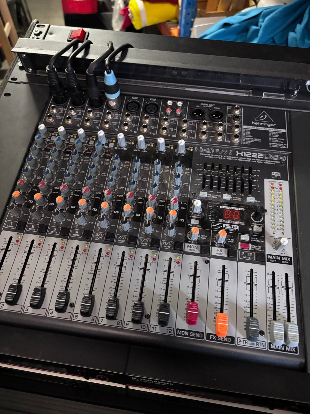 Behringer Xenyx X1222USB Mixer - Gebruikt, Ophalen of Verzenden, Gebruikt, 10 tot 20 kanalen, Microfooningang