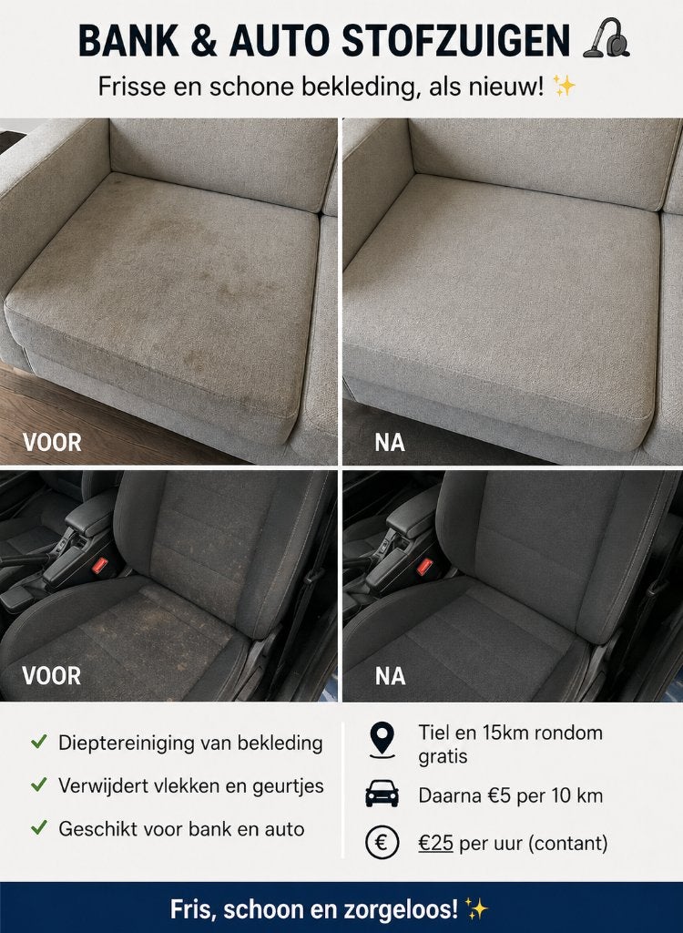 Hulp aangeboden bij reinigen van banken & autobekleding, Ophalen, Gebruikt, Overige maten, Stof