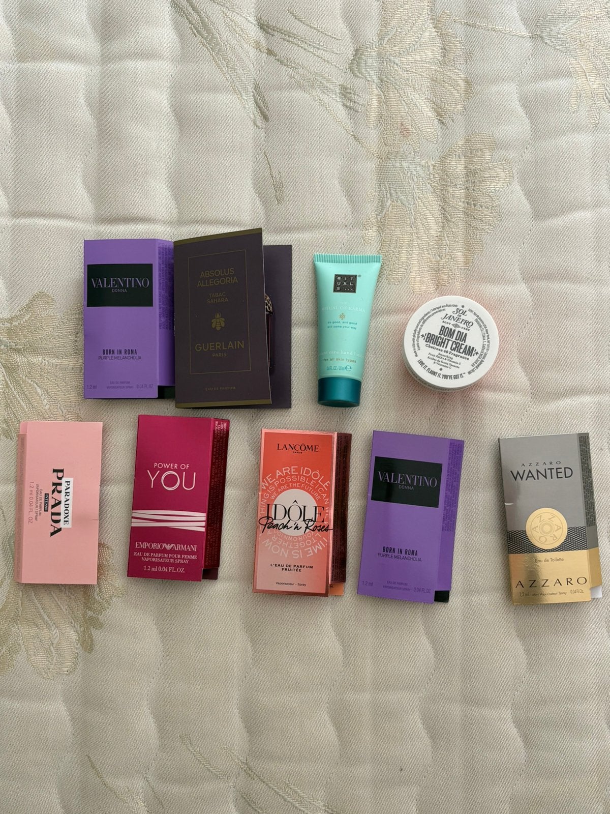 Parfum testers 6x, body cream en handcreme, Ophalen of Verzenden, Nieuw, Gehele gezicht