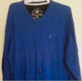 als nieuw Trui FELLOWS Pullover V hals kobalt Blauw 3XL XXXL, Verzenden, Zo goed als nieuw, Overige maten, Blauw