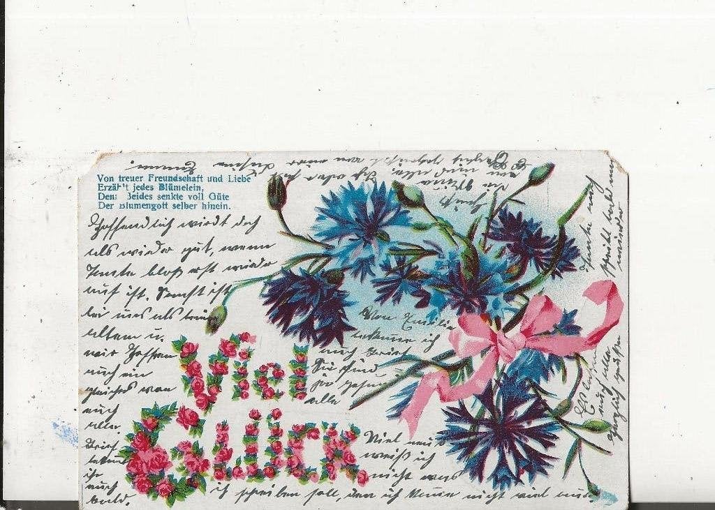 Veel geluk,ik zend U een bloemengroet 23-11,1907, Verzamelen, Ophalen of Verzenden, Voor 1920, Gelopen, Overige thema's