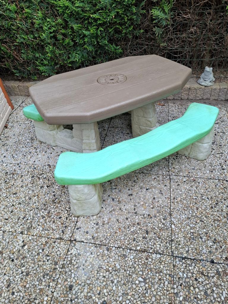 STEP2 kinder picknicktafel  bieden, Ophalen, Gebruikt, Rechthoekig, Hout