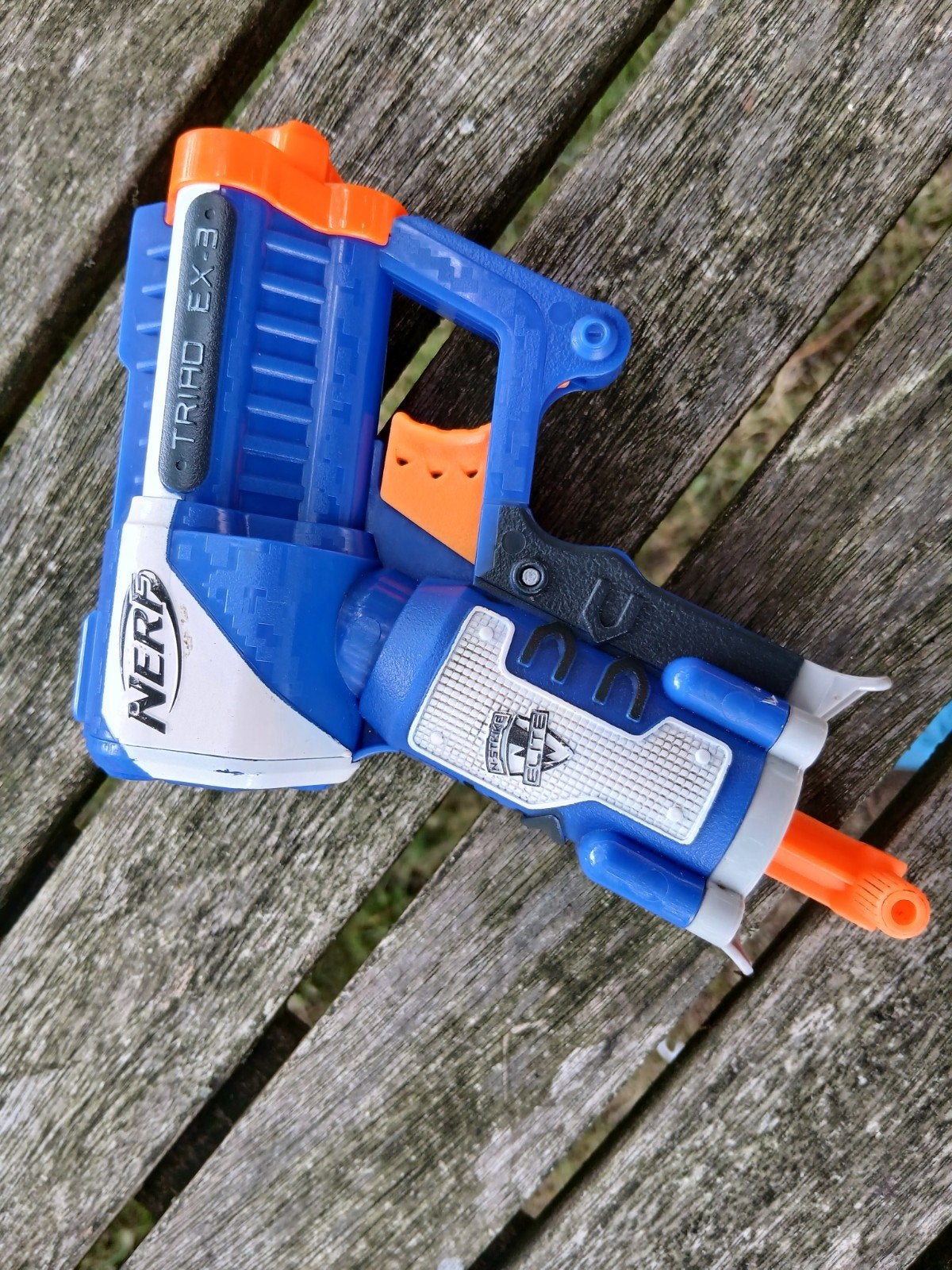 Nerf N-Strike Elite Triad EX-3 Speelgoedpistooltje,pijltjes, Ophalen of Verzenden, Gebruikt