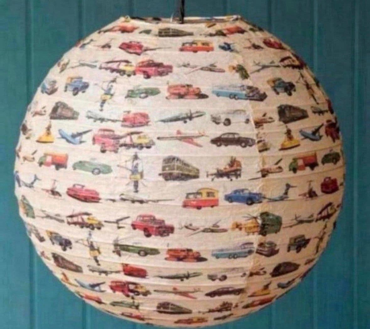 Vintage bollamp papieren lampion lamp transport auto, ., ., Nieuw, Ophalen of Verzenden