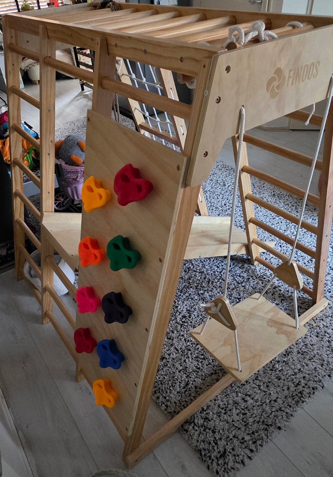 Montessori speeltoestel ,klimrek finoos, Ophalen of Verzenden, Zo goed als nieuw, Hoogslaper