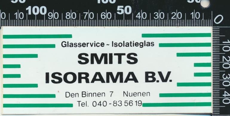Sticker: Smits Isorama - Nuenen, Ophalen of Verzenden, Zo goed als nieuw, Bedrijf of Vereniging