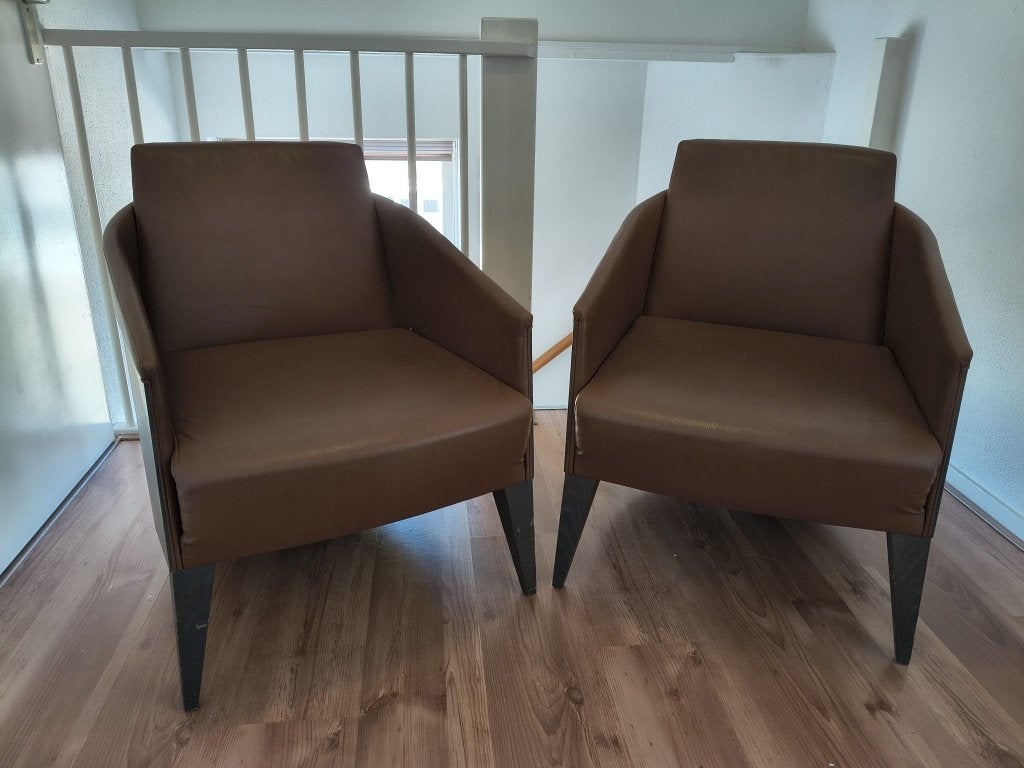 2 prachtige Vintage Potocco fauteuils Made in Italy!, Ophalen, Gebruikt, 75 tot 100 cm, Overige materialen