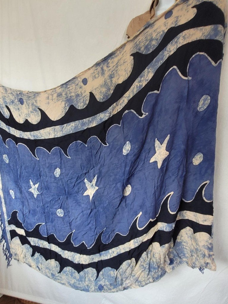 Mooie blauwe (strand) sjaal 123x160, ., Maat 46/48 (XL) of groter, Ophalen of Verzenden, Zo goed als nieuw