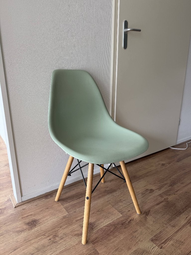 Set van 4 groene kuipstoelen, Huis en Inrichting, Stoelen, Ophalen, Kunststof, Overige kleuren, Zo goed als nieuw
