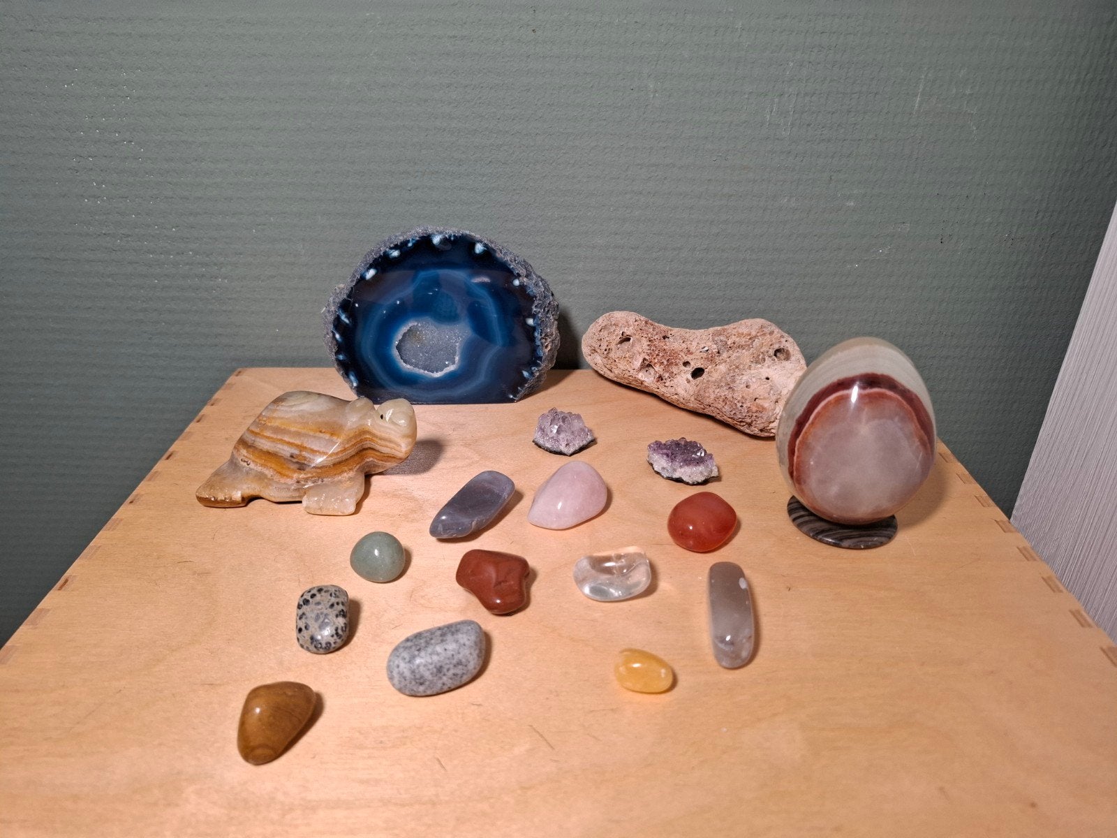 Edelstenen Verzameling: Agaat Geode, Trommelstenen & Meer, Ophalen of Verzenden