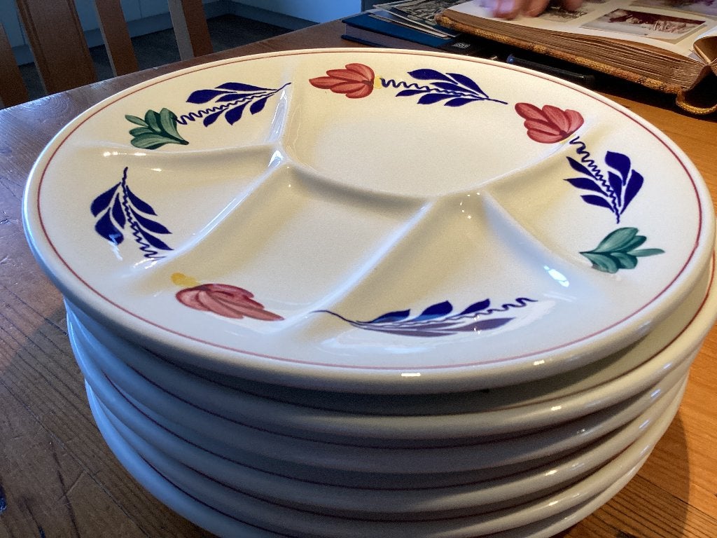 Fondueborden boerenbont, Ophalen, Zo goed als nieuw, Bord(en), Aardewerk