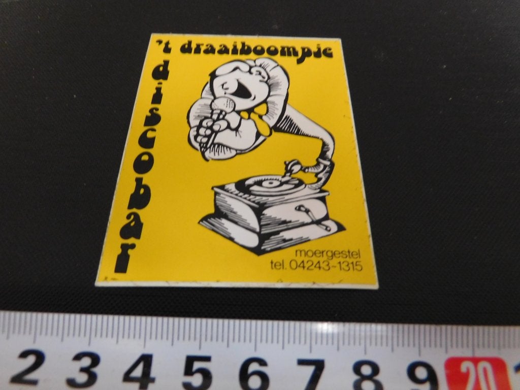 sticker Moergestel Discobar 't Draaiboompje 04243-1315, Ophalen, Zo goed als nieuw