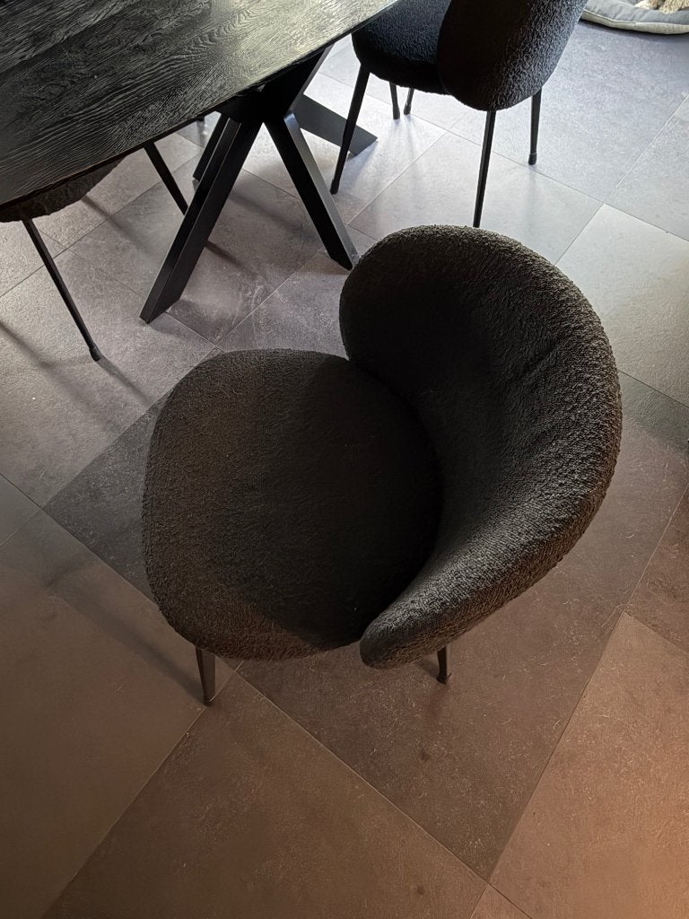 Moderne ovale eettafel met 4 stoelen, Ophalen, Zo goed als nieuw, Modern, industrieel, 4 tot 6 stoelen