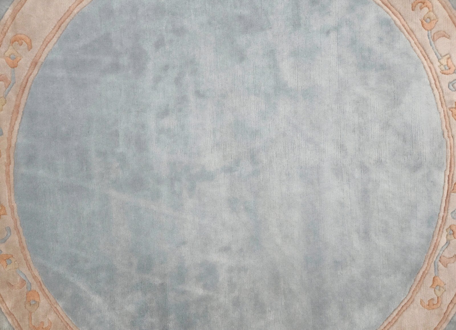 Handgeknoopt oosters rond wol Nepal tapijt blue 220x220cm, Crème, Rond, 200 cm of meer, Www.hypepopup.nl
