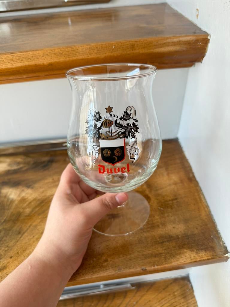 Duvel wapenschild bierglas, Verzamelen, Biermerken, Ophalen of Verzenden, Zo goed als nieuw, Glas of Glazen, Duvel