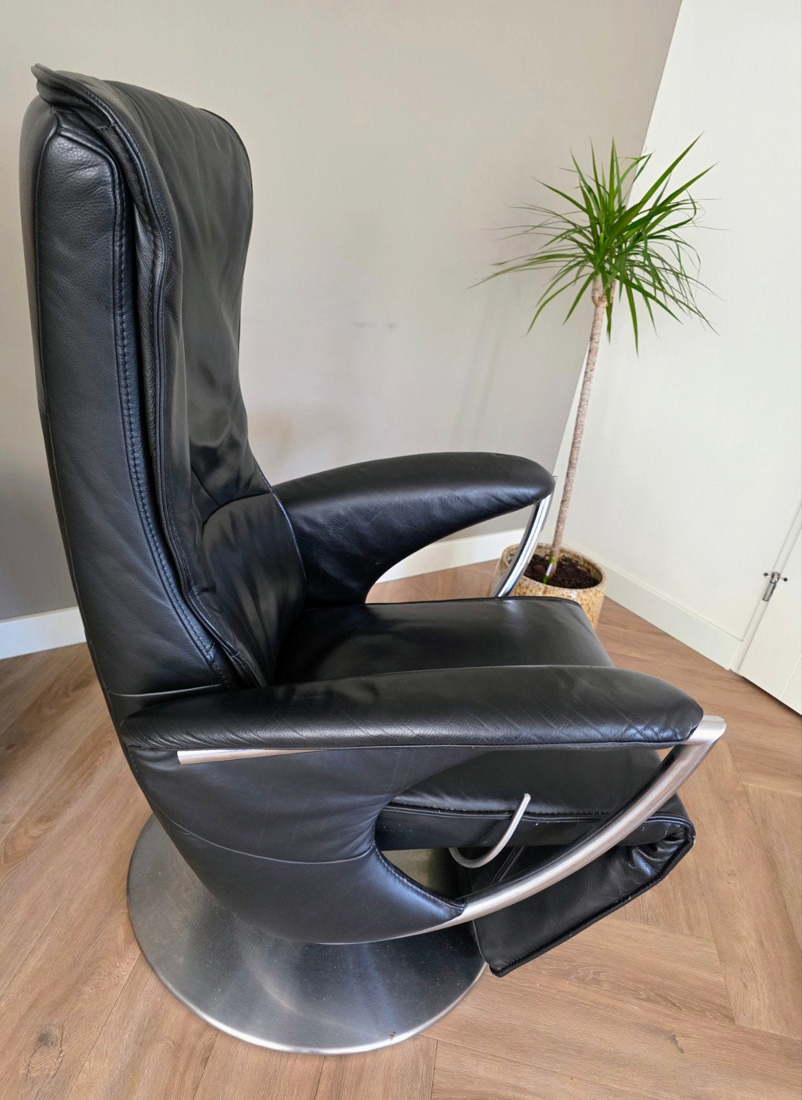 Lederen fauteuil met gasveer - De Toekomst Model Kennedy 27, Ophalen, Gebruikt, Modern, Comfort, 75 tot 100 cm