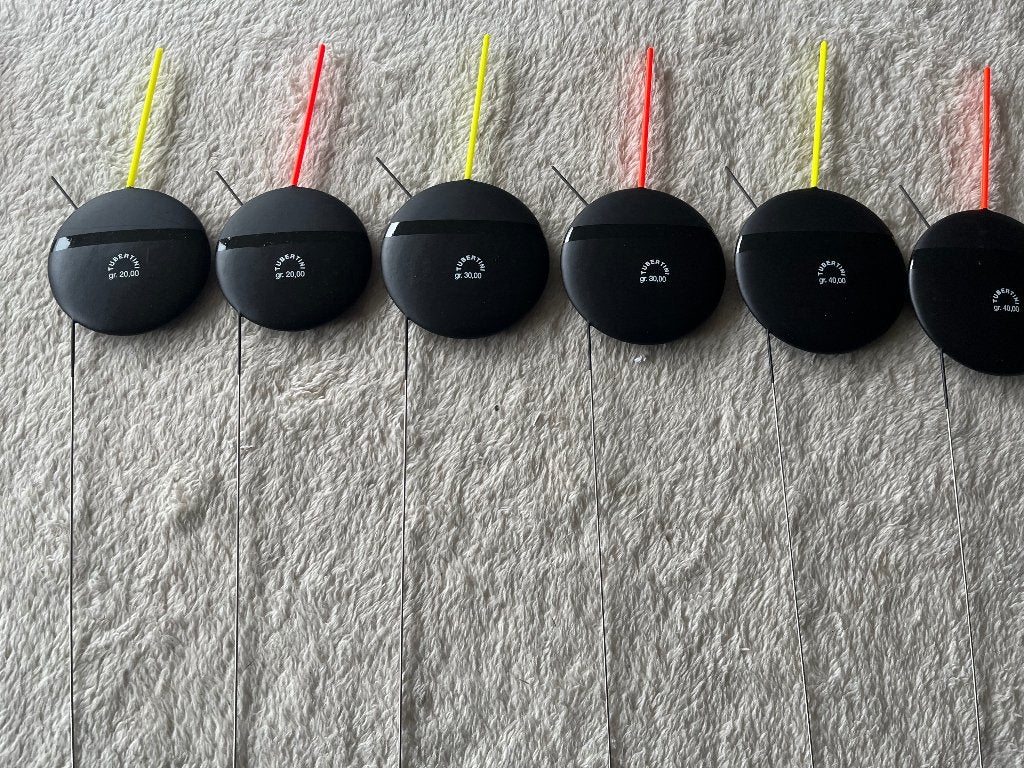 adv 91 / NIEUW serie 8 vlagdobbers TUBERTINI, Ophalen of Verzenden, Nieuw, Dobber of Lood