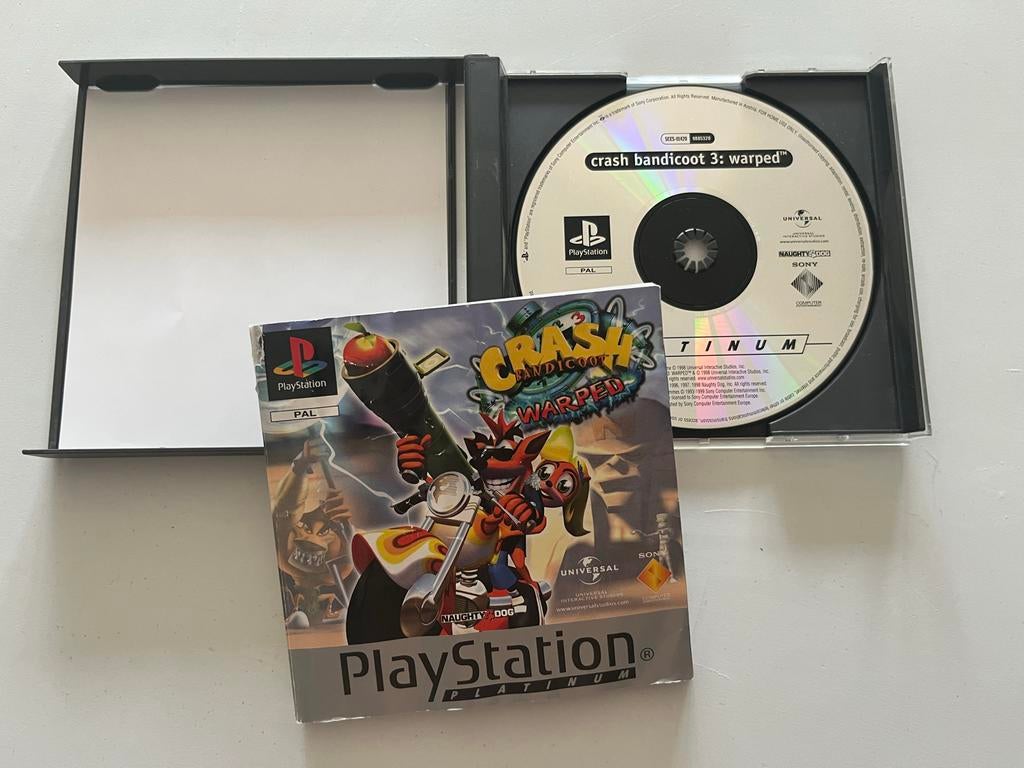 Crash Bandicoot Warped PS1 Platinum - Klassieke Avontuur, Spelcomputers en Games, Avontuur en Actie, Gebruikt, U, Ophalen of Verzenden