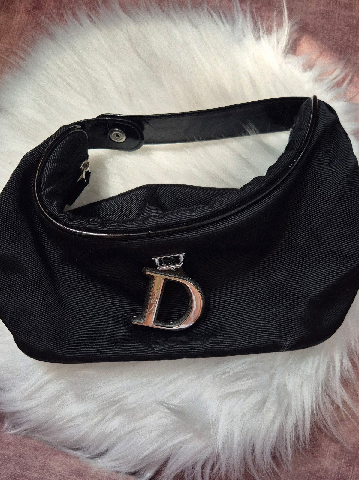 Vintage Christian Dior Parfums Mini Bag / Toilettas, Ophalen of Verzenden, Zwart