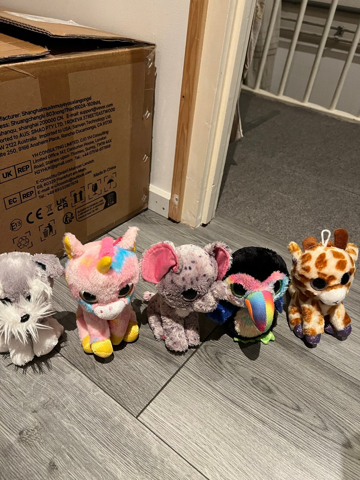 Leuke knuffels, diverse dieren (Ty Beanie Boos), Eenhoorn, Ophalen of Verzenden, Zo goed als nieuw, Roze