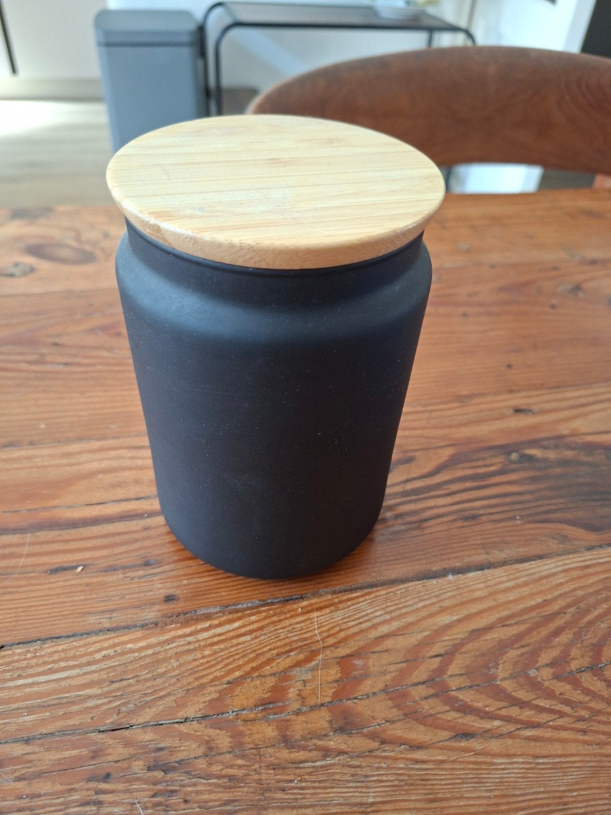 zwarte glazen Ikea pot 10x15 bijna gratis, Ophalen of Verzenden, Zo goed als nieuw, Glas, Pot, Bus of Blik