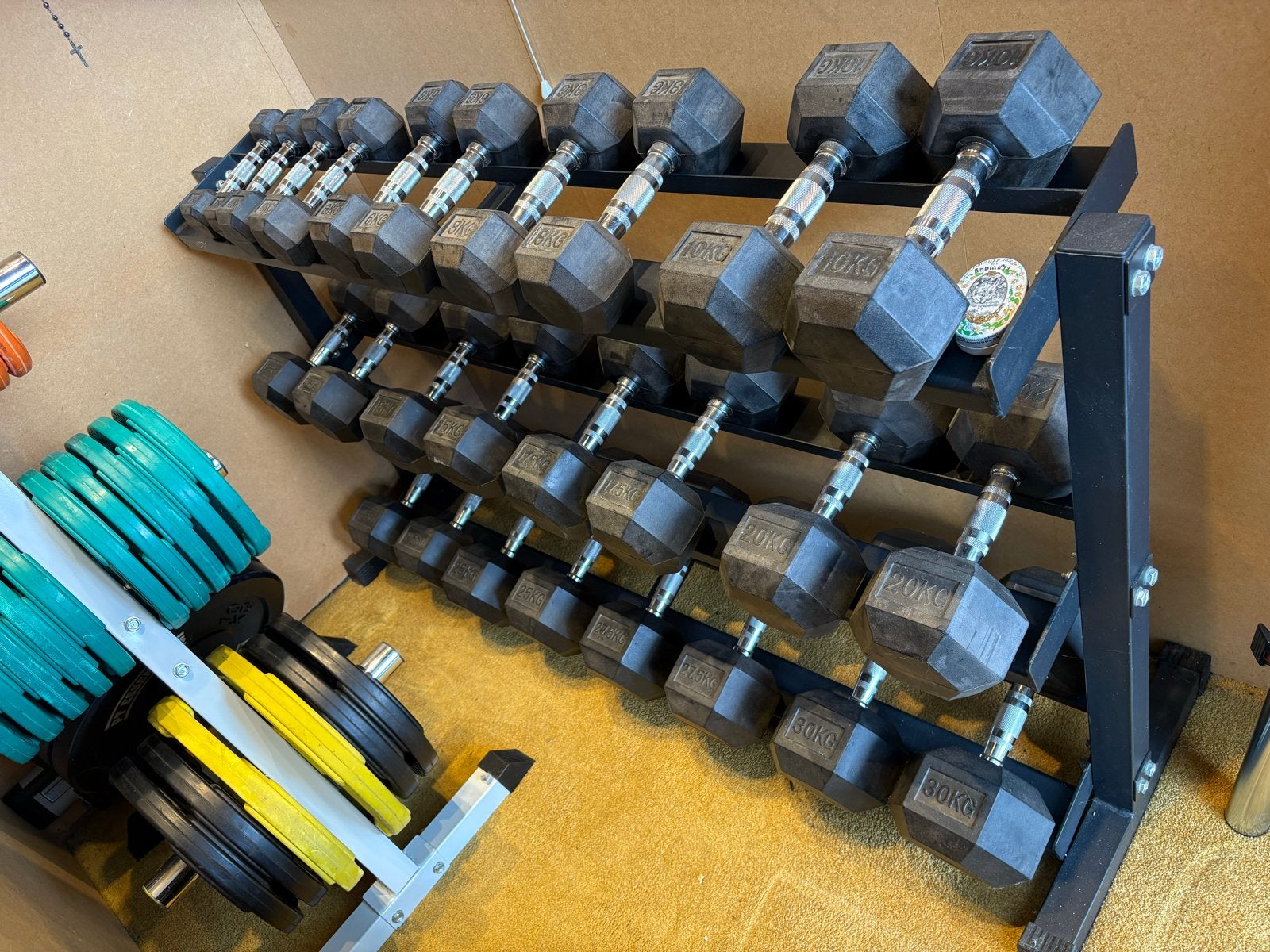 Complete Fitness Set: Dumbbellrek, Stang, Schijven & Bankje, Sport en Fitness, Ophalen, Gebruikt, Overige typen, Armen