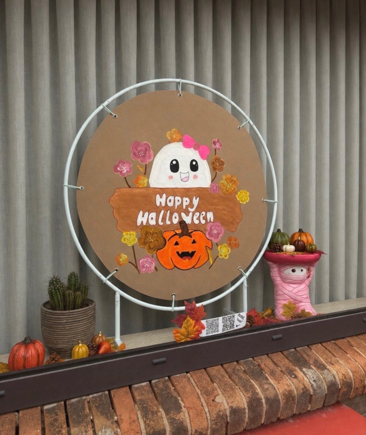 Handgemaakte Happy Halloween decoratie - Uniek design, Nieuw, Meerkleurig, Ophalen of Verzenden, Overige materialen